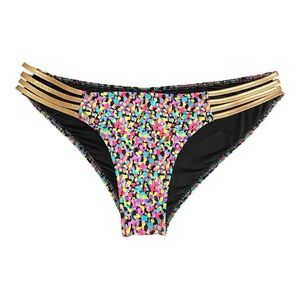 Victoria's Secret Multicolor Bikini Bottom with Gold Accents M